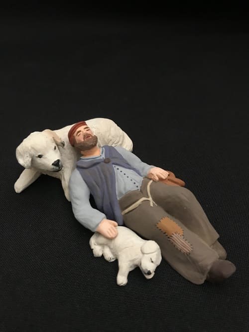 Berger endormi et ses chiens  48 €